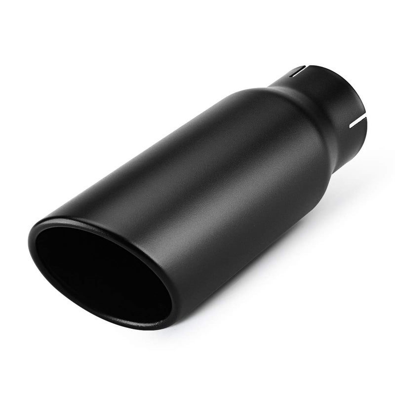 A-KARCK Exhaust Tip 3 Inch Inlet, 3" Inlet 4" Outlet 12" Overall Length Clamp On Muffler Tip For Truck Tailpipe, Rolled Angle Cut Design - Image 5